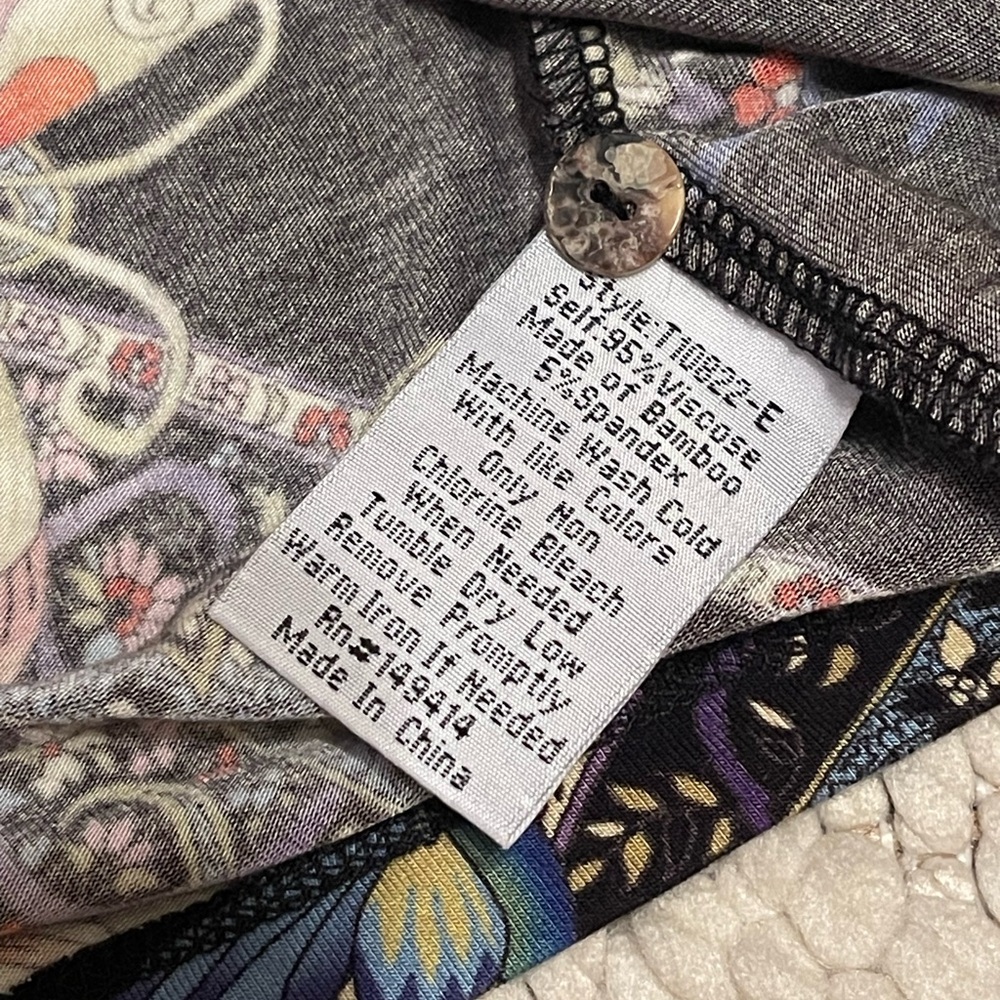 Johnny Was Women's Pottery Henley Tee - Picture 7 of 12
